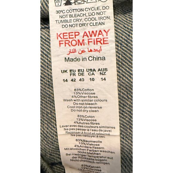 Pretty Little Things Women's Asymmetric Micro Mini Skirt Indigo Vintage Size 10 - Picture 5 of 7